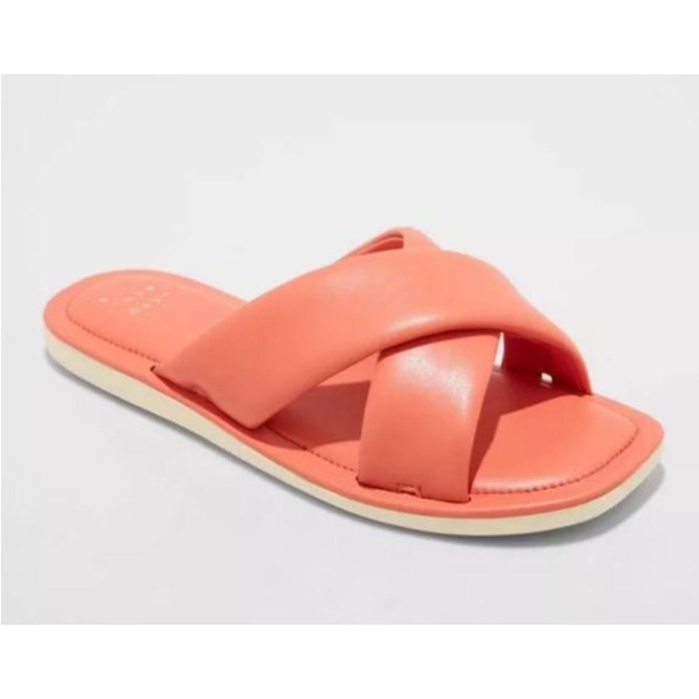 A New Day Coral Daisy Crossband Flat Slide, New With Tags, 6